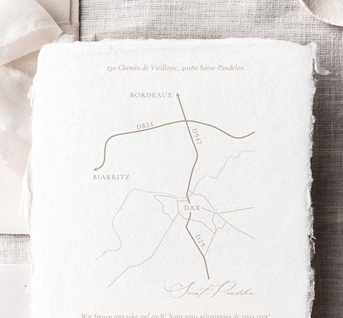 Hochzeitspapeterie: Anfahrtsskizze Anfahrt Zeichnung Map Detail Karte für die Hochzeitseinladung Einladungskarte